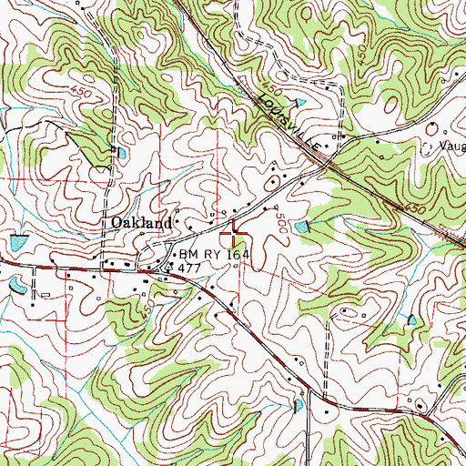Topographic Map of Oakland School (historical), TN