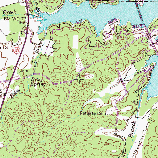 Topographic Map of Old Liberty Church (historical), TN