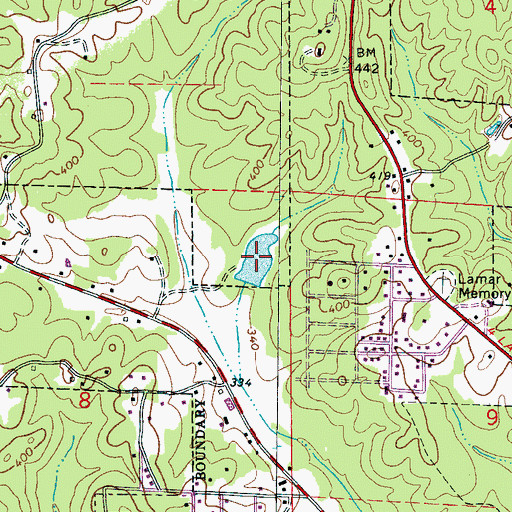 Topographic Map of Faulkner Lake, AL