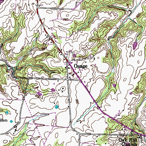 Topographic Map of Osage School (historical), TN