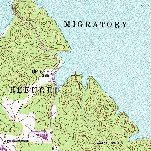 Topographic Map of Pace Cemetery, TN