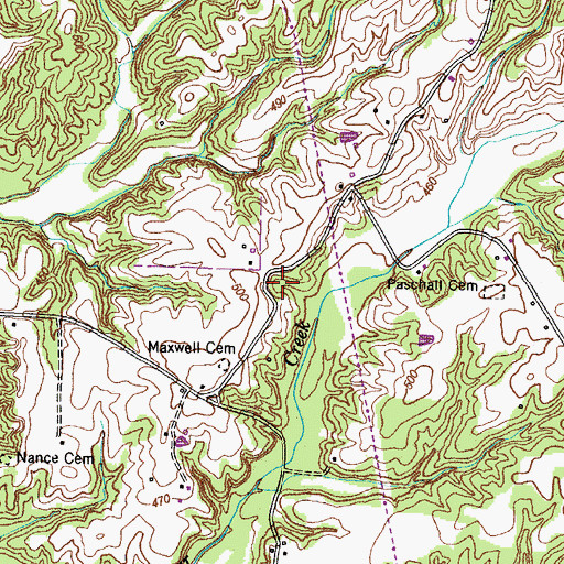 Topographic Map of Pascal School (historical), TN