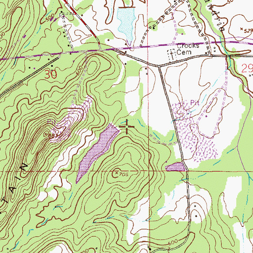 Topographic Map of McCullars Number 1 Dam, AL