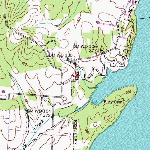 Topographic Map of Pleasant Grove Church (historical), TN