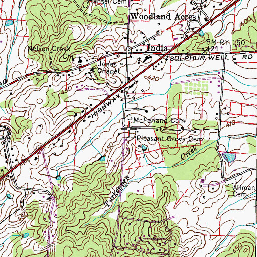Topographic Map of Pleasant Grove Church (historical), TN