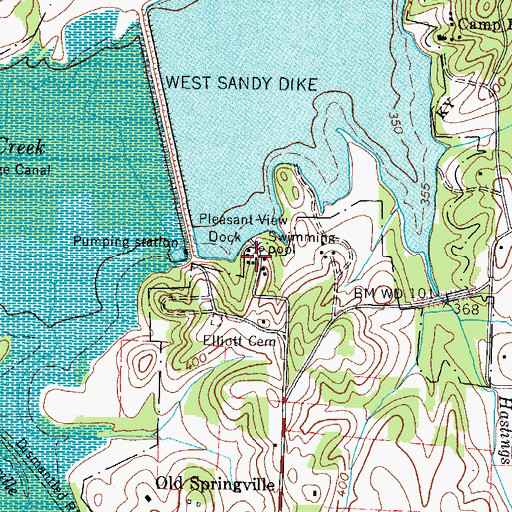 Topographic Map of Pleasant View Resort, TN
