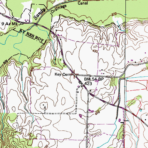 Topographic Map of Quillens Store (historical), TN