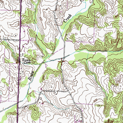 Topographic Map of Rowe School (historical), TN