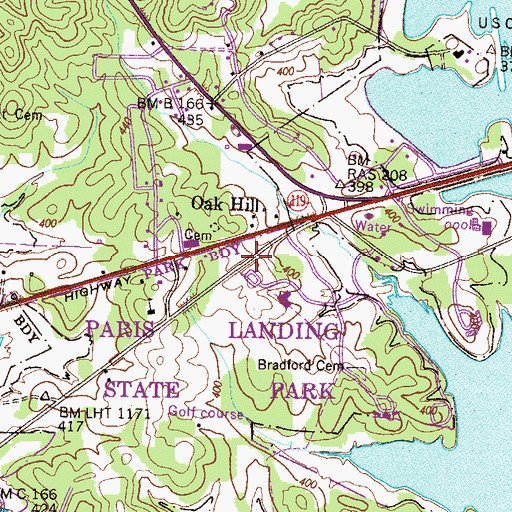 Topographic Map of Sand Hill Church (historical), TN