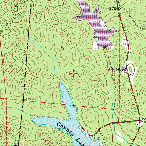 Topographic Map of B B Box Dam, AL