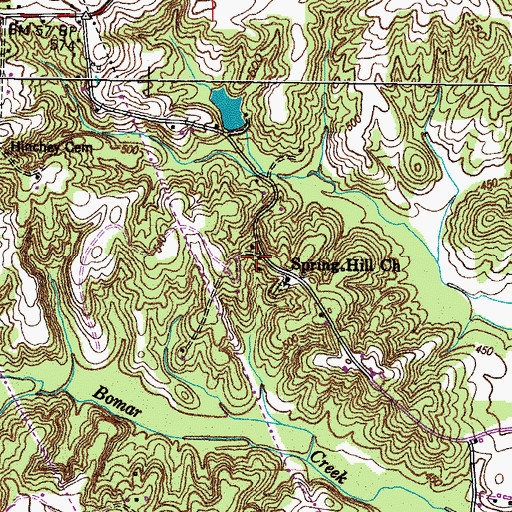 Topographic Map of Spring Hill School (historical), TN