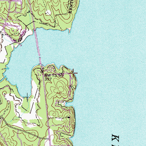 Topographic Map of Swan Bay Resort Dock, TN