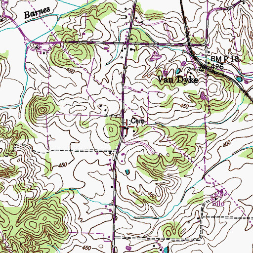 Topographic Map of Union Grove Church, TN