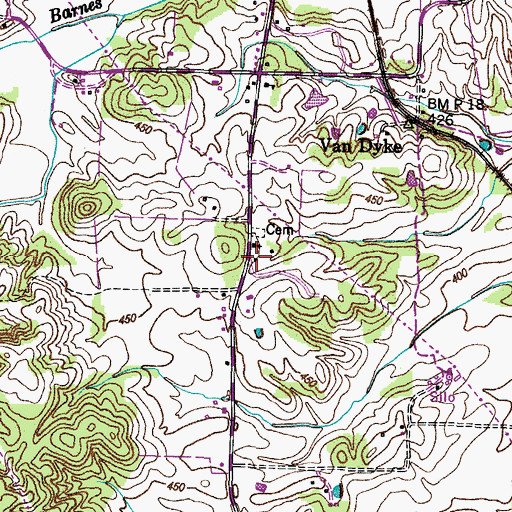 Topographic Map of Union Grove School (historical), TN