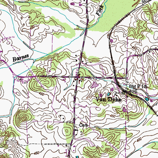 Topographic Map of Van Dyke School (historical), TN