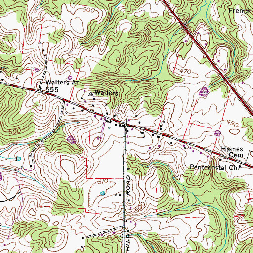 Topographic Map of Walters Store (historical), TN