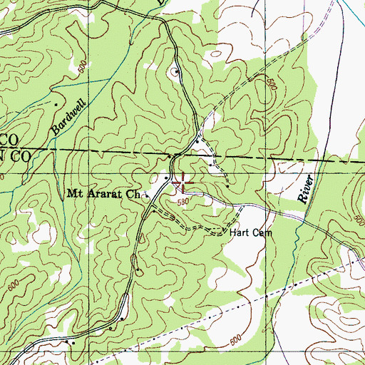 Topographic Map of Bible Hill, TN