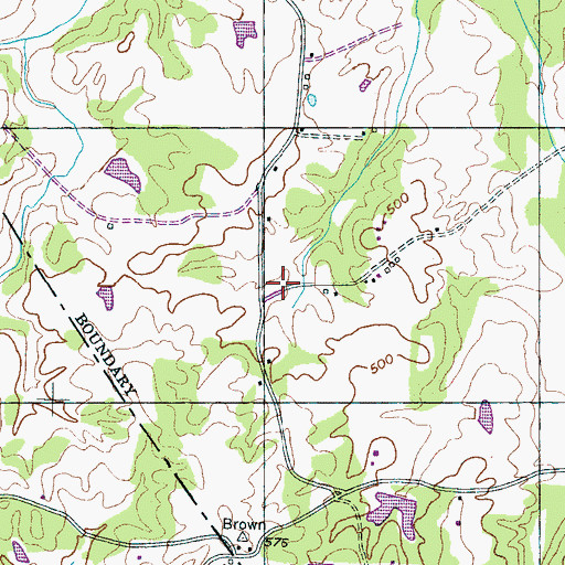 Topographic Map of Browns School (historical), TN