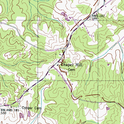 Topographic Map of Chapel Hill School (historical), TN