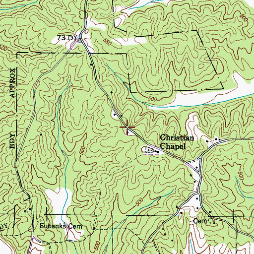 Topographic Map of Christian Chapel School (historical), TN