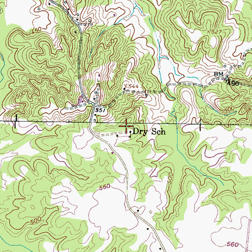 Topographic Map of Cool Springs Church, TN