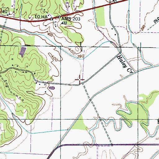Topographic Map of Deers School (historical), TN