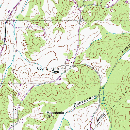Topographic Map of Henderson County Farm (historical), TN