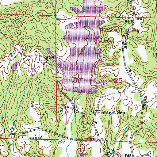 Topographic Map of Walker County Public Lake Dam, AL