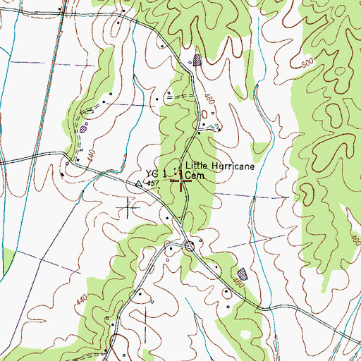 Topographic Map of Little Hurricane Church (historical), TN