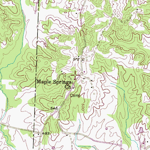 Topographic Map of Maple Spring School (historical), TN