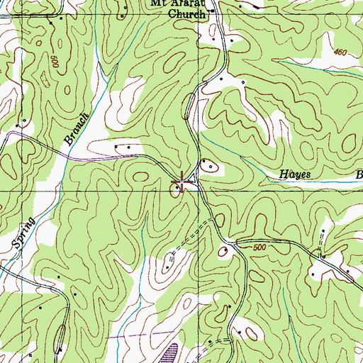Topographic Map of Moores Hill School (historical), TN