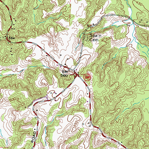 Topographic Map of Moss Rest, TN