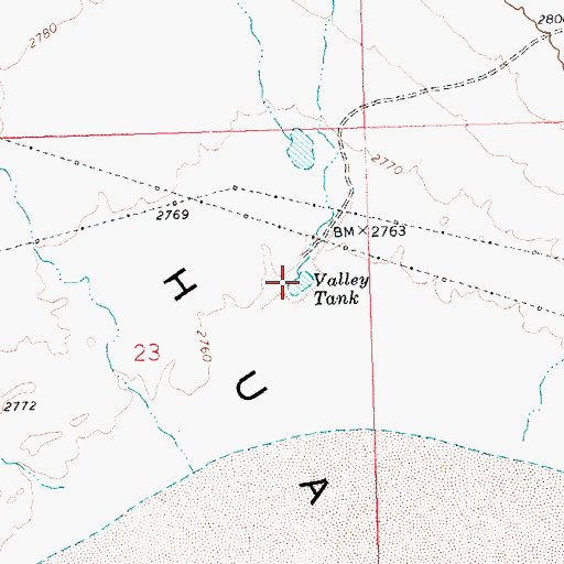 Topographic Map of Valley Tank, AZ