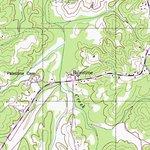 Topographic Map of Palestine School (historical), TN