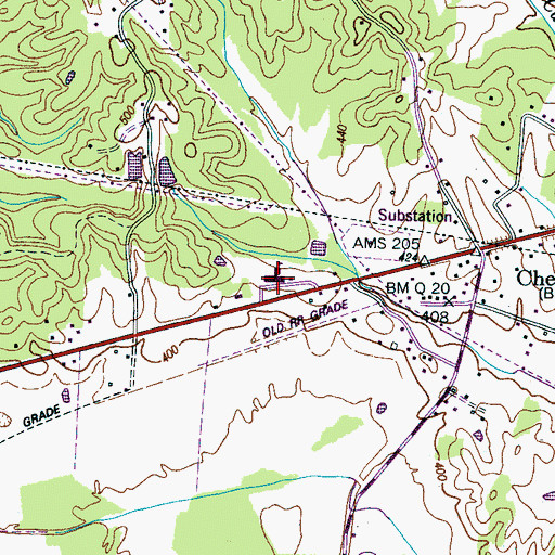 Topographic Map of Pin Oak Elementary School, TN