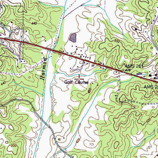 Topographic Map of Pine Tree Country Club, TN