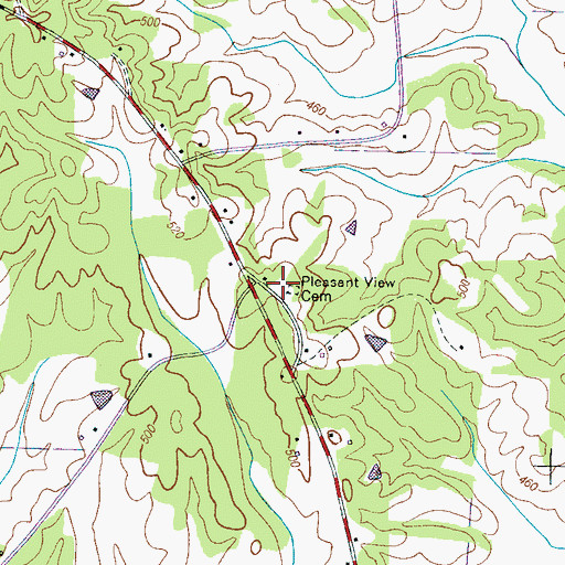 Topographic Map of Pleasant View Church (historical), TN