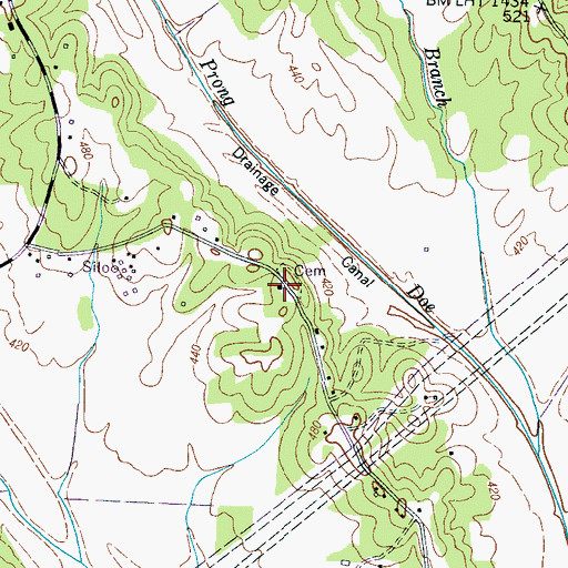 Topographic Map of Prospect Church (historical), TN
