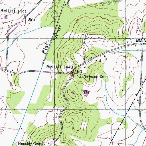 Topographic Map of Robins Store (historical), TN