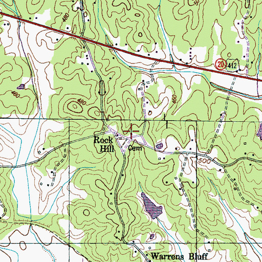 Topographic Map of Rock Hill Missionary Baptist Church, TN