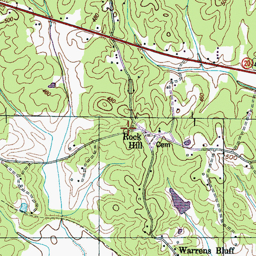 Topographic Map of Rock Hill School (historical), TN