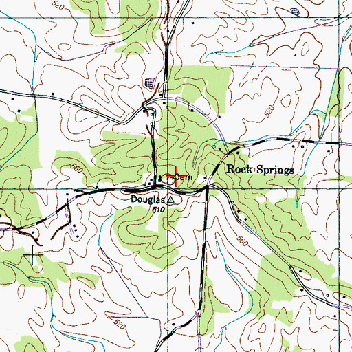 Topographic Map of Rock Springs Cemetery, TN