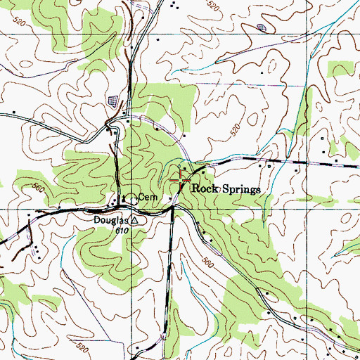 Topographic Map of Rock Spring School (historical), TN