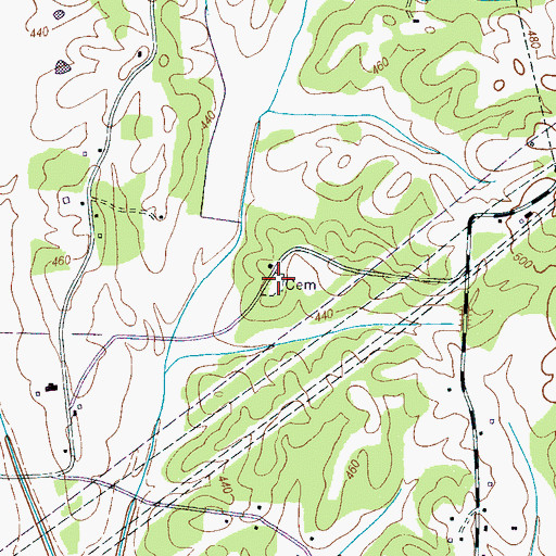 Topographic Map of Spring Hill Cemetery, TN