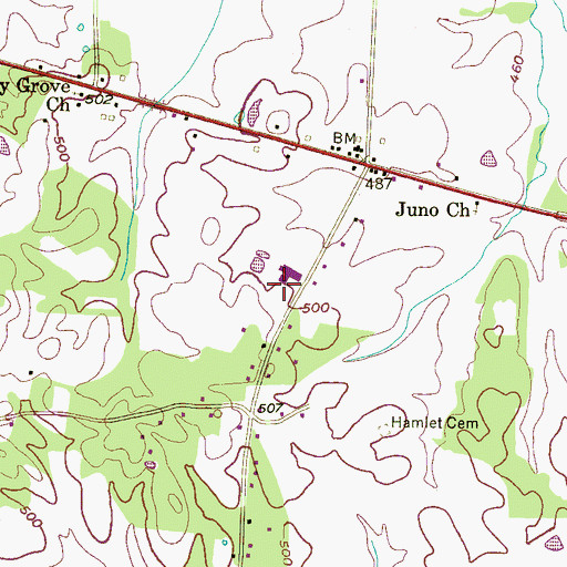 Topographic Map of Westover Elementary School, TN