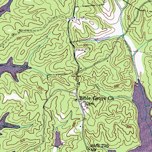 Topographic Map of White School (historical), TN