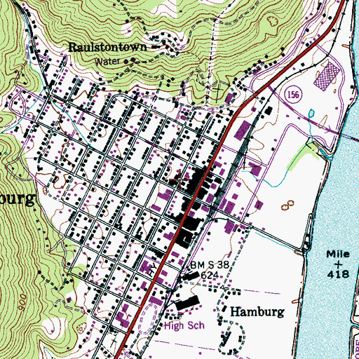 Topographic Map of Beene-Pearson Memorial Library, TN