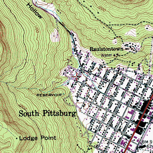 Topographic Map of Calvary Baptist Church, TN