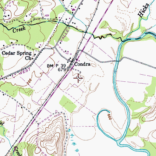 Topographic Map of Condra Cemetery, TN