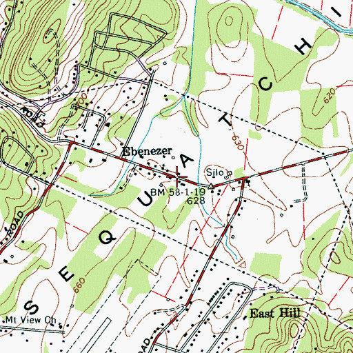 Topographic Map of Ebenezer School (historical), TN
